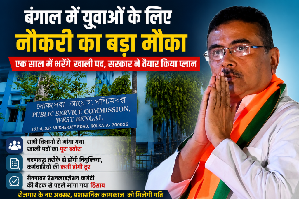 पश्चिम बंगाल में युवाओं के लिए नौकरी का बड़ा मौका, एक साल में भरेंगे खाली पद; सरकार ने तैयार किया प्लान