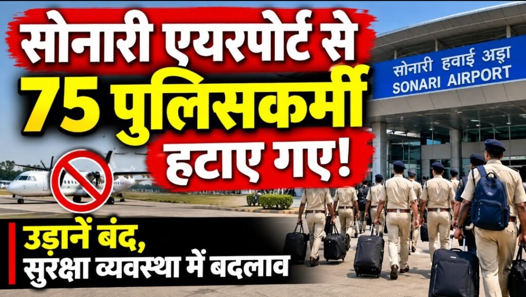 सोनारी एयरपोर्ट से 75 पुलिसकर्मी हटाए गए, हवाई सेवा बंद होने के बाद सुरक्षा व्यवस्था में बदलाव