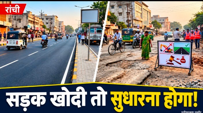 सड़क खोदकर छोड़ी तो होगी कार्रवाई! रांची में एजेंसियों को काम के बाद रास्ता बहाल करने का सख्त निर्देश